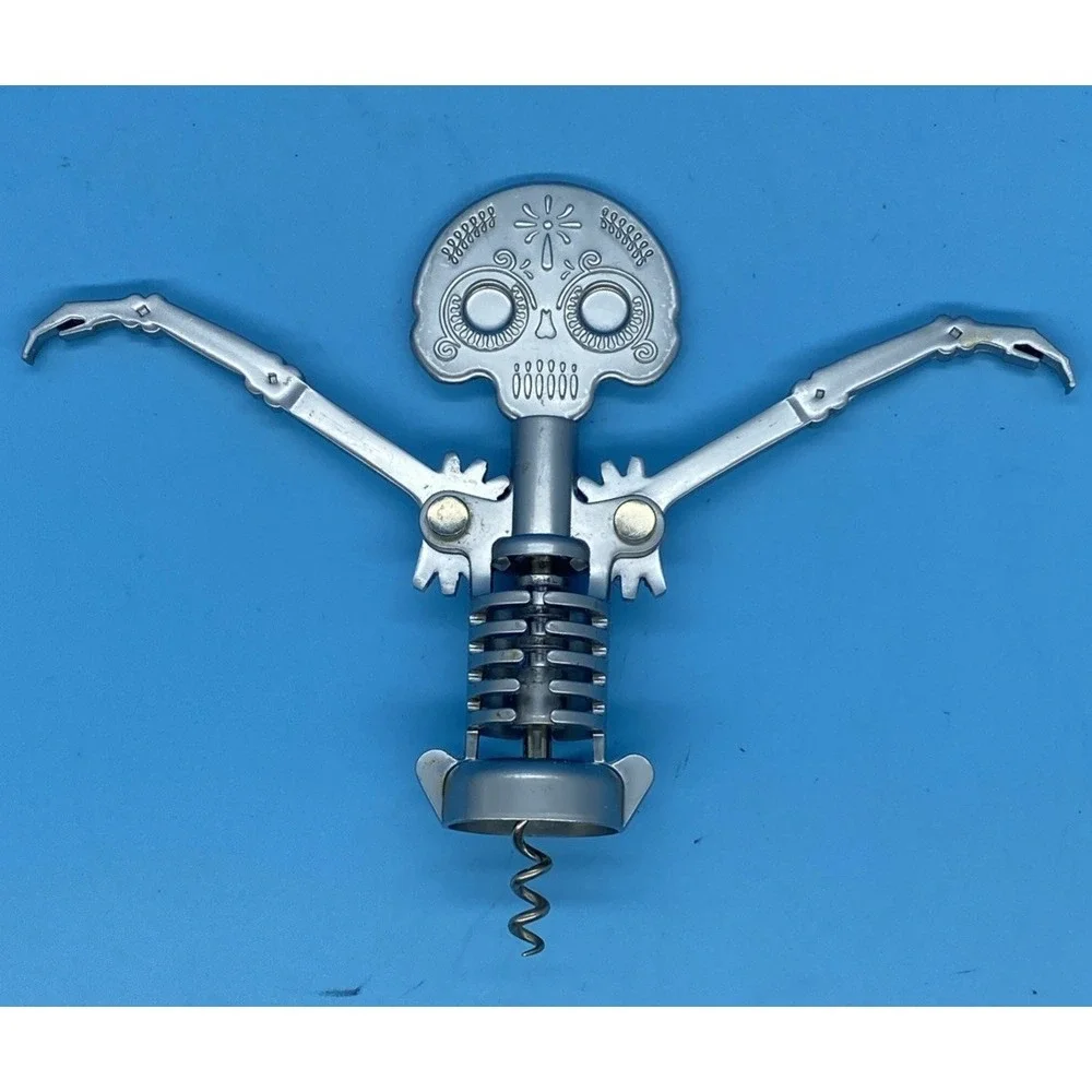 Wine Bottle Corkscrew Day of the Dead Collectable Barware Wine Tools Bar Toolsy